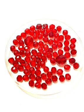 Faceted Red Crystal Glass Beads